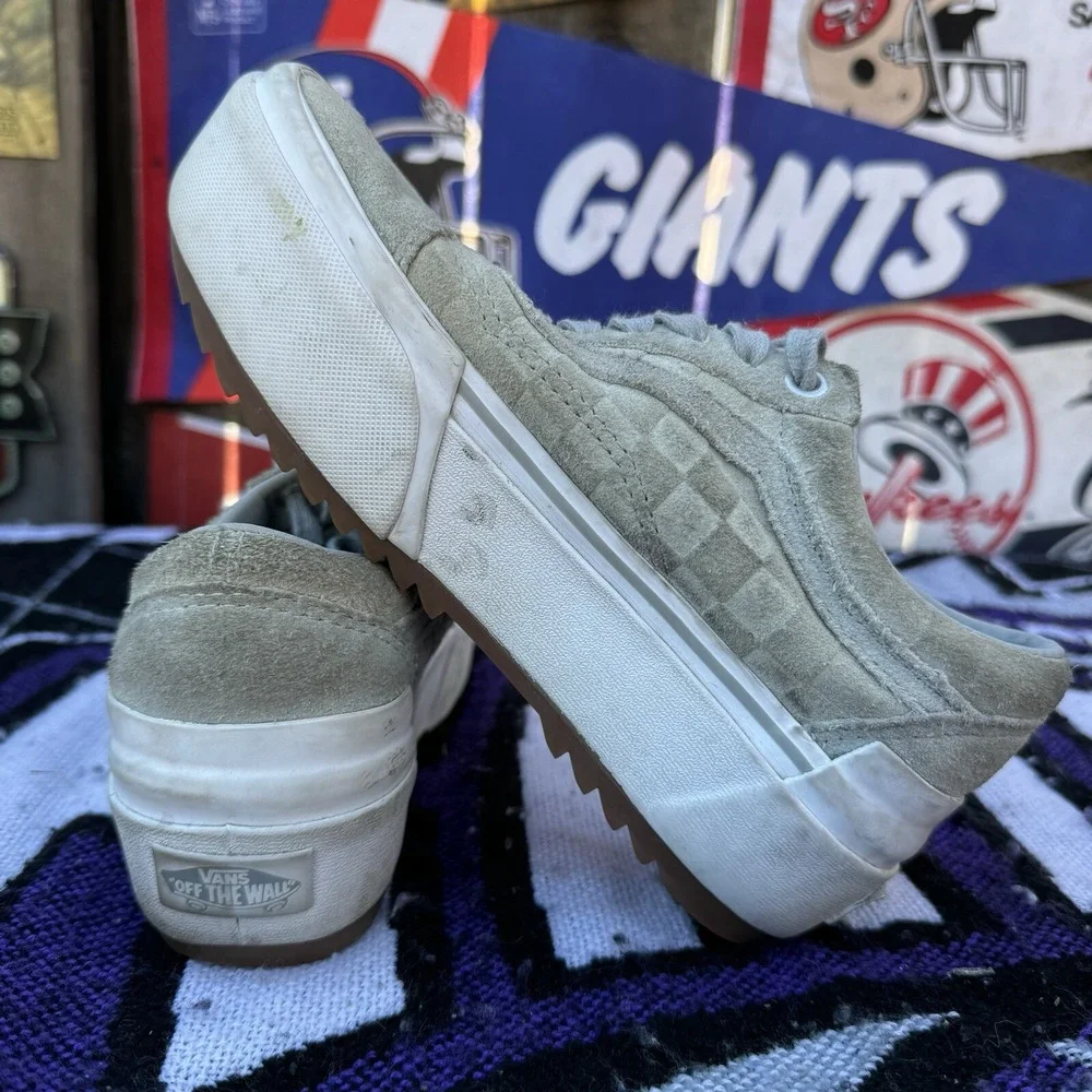 Size 5‎ - Vans - Old Skool Stacked Grey Checkered Chunky Platform